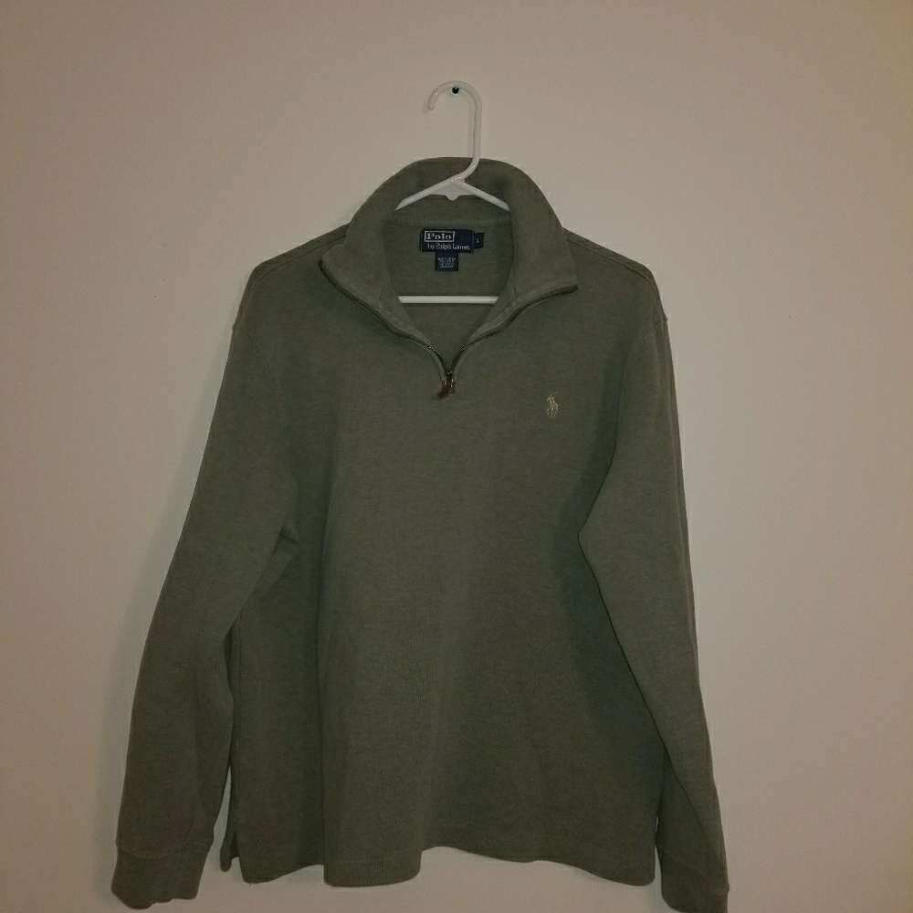 Olive Green Polo Sweater
